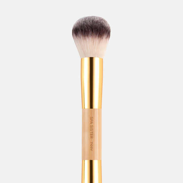 Dual-Ended Blush Powder Highlighter - Vegan Bamboo Brush