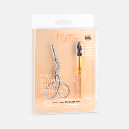 Pro Brow Scissor Spoolie Set 2PK - Vegan Bamboo Brush