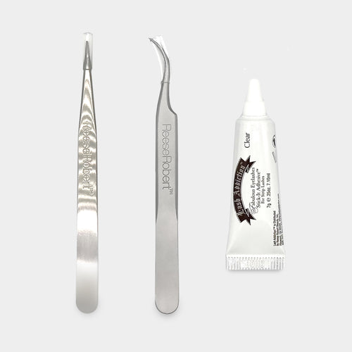 Tweezers & Adhesive Set - Black