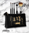 DESIGNER MAKEUP BAG WITH 5 PROFESSIONAL MAKEUP BRUSHES